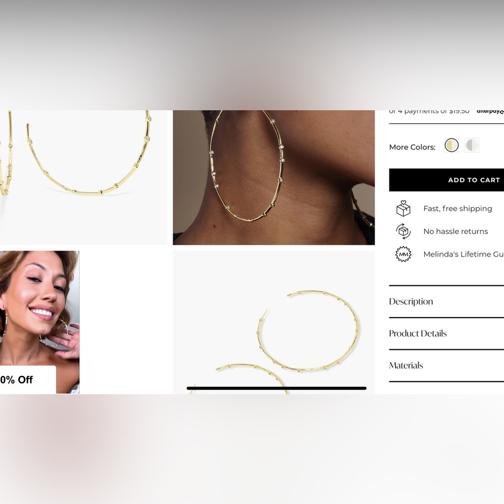 Melinda Maria Big Hoops 3 inch